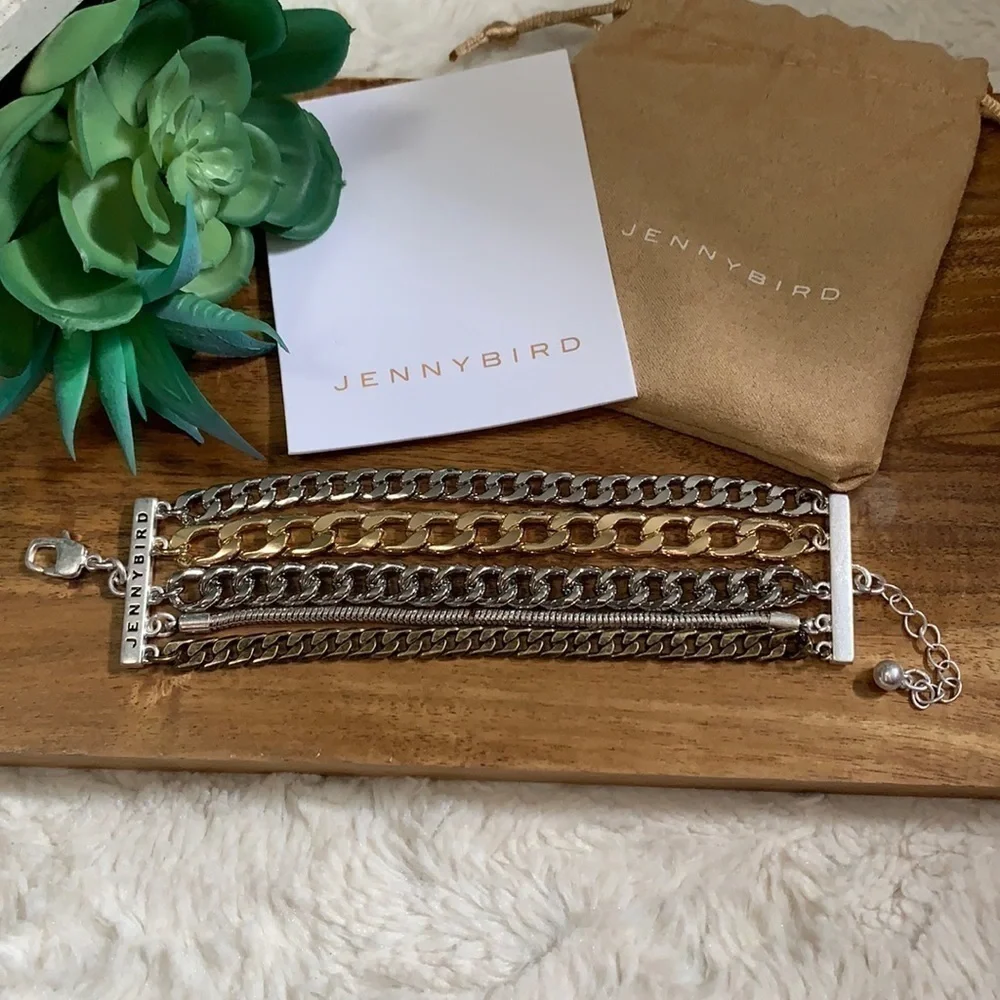 NEW Jenny Bird Austin cuff mixed metal chain bracelet